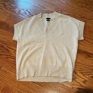Massimo Dutton sweater vest v neck cream tan soft XS